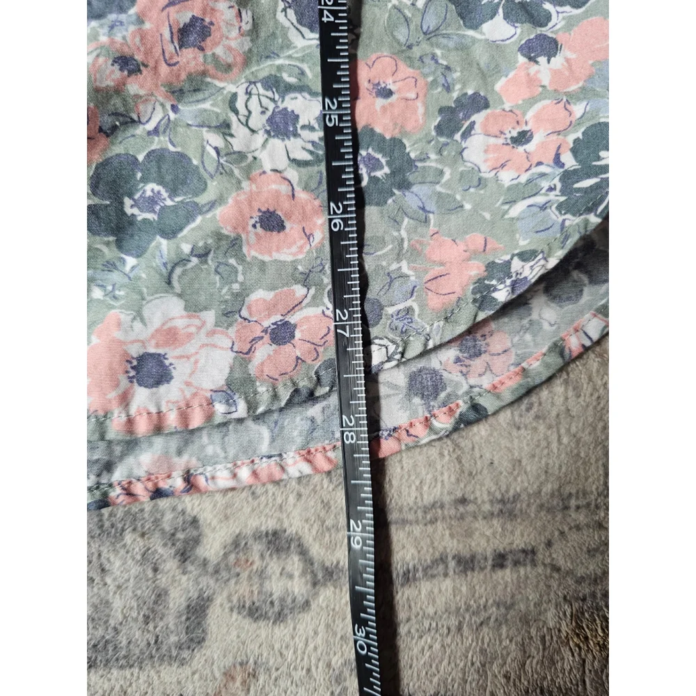 J. Crew Men's Slim Short Sleeve Floral Shirt Blue Pink Flower Print Size S EUC